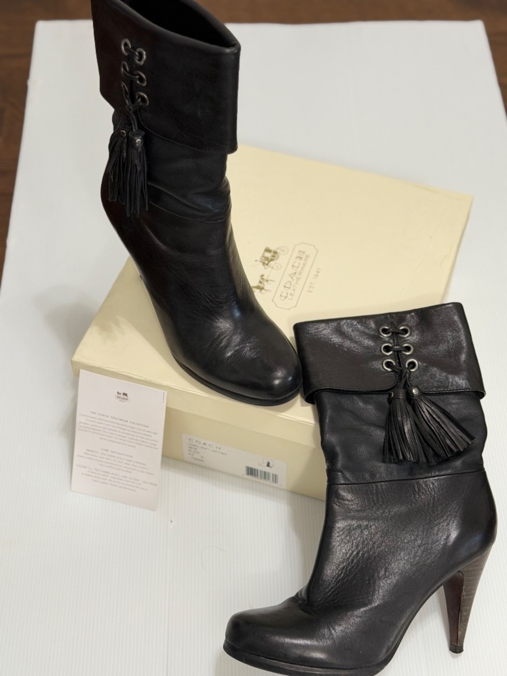 Coach "Legra" Soft Leather Tassel Boots - Size 8 - OG Box Included - Picture 12 of 12